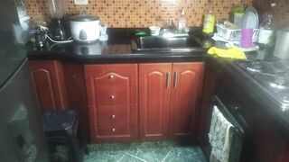 Indian Aunty Playing With Cucumber IN kITCHEN