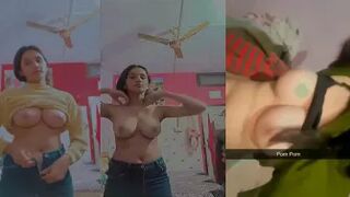 Beautiful Girl Showing Big Boobs and Fingering Her Tight Pussy
