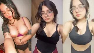 Beautiful Indian Babe Showing her Boobs Rubbing Pussy Without Removing Panty