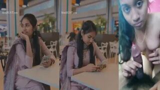 Beautiful Innocent Face College Girl Giving Blowjob Mouth Fucking in OYO