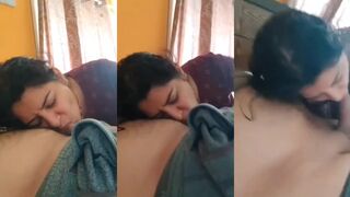 Cheater Horny Wife From Haryana Giving Blowjob
