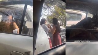 Viral Sharda University Scandal College Girl Giving Blowjob to Boyfriend in Car