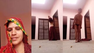 Rajasthani Mature village bhabhi recording video while changing clothes