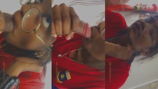 Indian Glasses Babe Giving Sloppy Blowjob