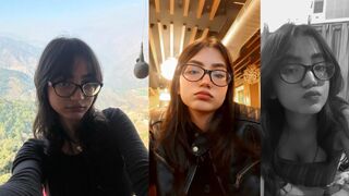 Sexy Glasses Babe Sucking Two Dick Hard Threesome Fucking Moaning